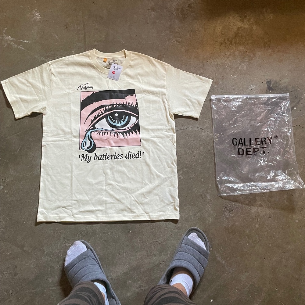 Gallery department “batteries died” tee